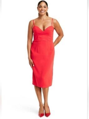 Sergio Hudson X Target Sleeveless Bustier Midi Dress Size S Red 3163-